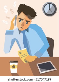 businessman has important call about big money