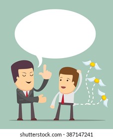 Businessman has no money - a man in search of money. Stock Vector illustration.