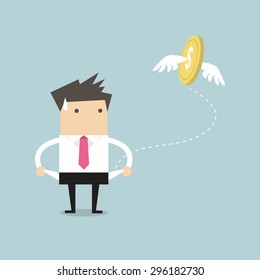 Businessman has no money vector