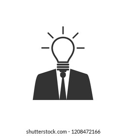 Businessman have an idea icon. Vector illustration, flat design.