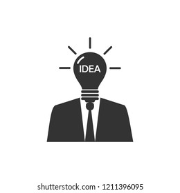 Businessman have an idea icon. Vector illustration, flat design.
