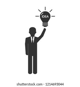 Businessman have an idea icon. Vector illustration, flat design.