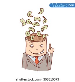  businessman having an idea, vector illustration.