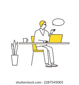 Businessman having a remote meeting