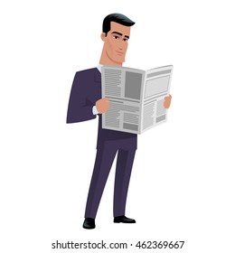 Businessman, he is reading a newspaper