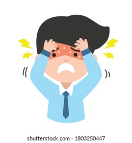 businessman  headach. disease of the head concept