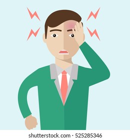 Businessman with a headache vector illustration flat design