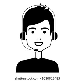 businessman with headset avatar character