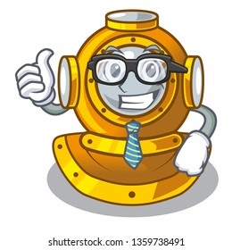 Businessman helmet diving isolated in the cartoon