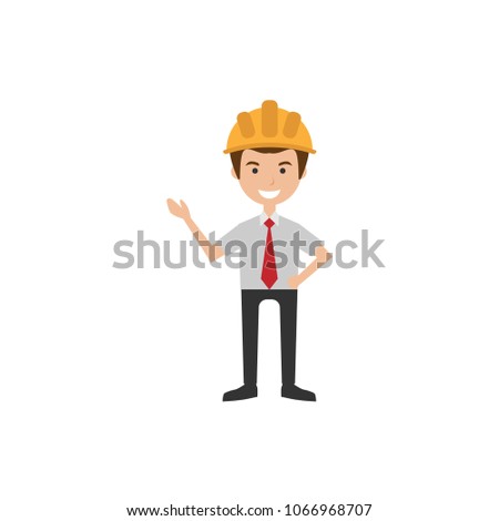 Businessman In Helmet Presentation Vector