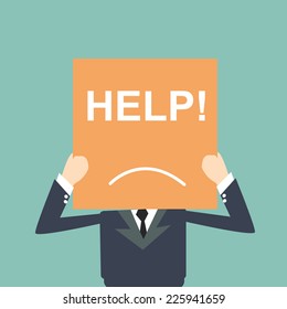 businessman help request 