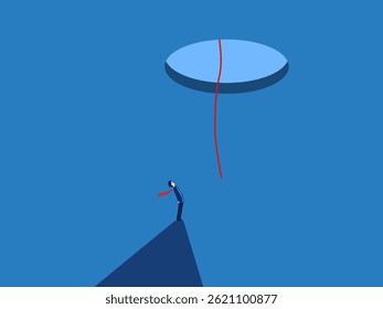 Businessman is helped by the heavens to be free