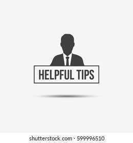 Businessman & Helpful Tips Label