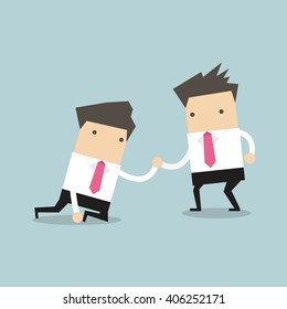 Businessman helping another vector
