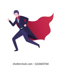 businessman with hero cape avatar character