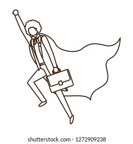 businessman with hero cape avatar character