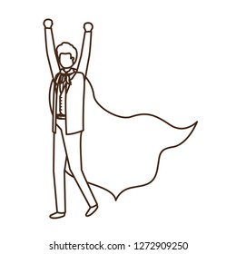 businessman with hero cape avatar character
