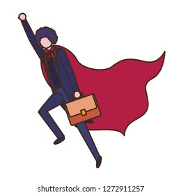 businessman with hero cape avatar character