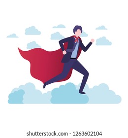 businessman with hero coat character