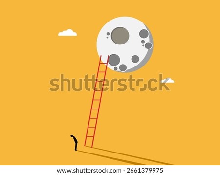 businessman and his long path to the moon of success