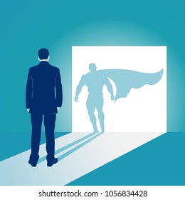  Businessman and his shadow. Business concept vector illustration