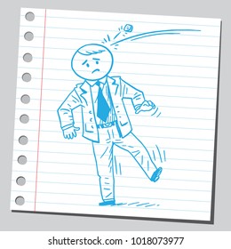 Businessman hit by stone