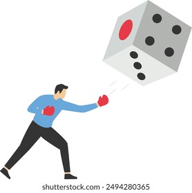 Businessman hit a huge dice

