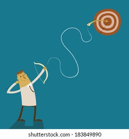 businessman and Hit the target concept