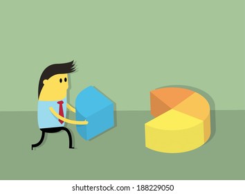 businessman hold a graph, create new business channel concept