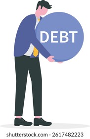 Businessman holding a big red ball with Tax. High Taxes Burden, Financial Load Concept.

