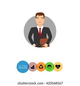 Businessman holding briefcase