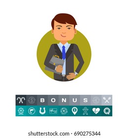 Businessman holding briefcase