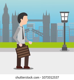 businessman holding briefcase business work