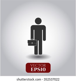 Businessman holding briefcase icon