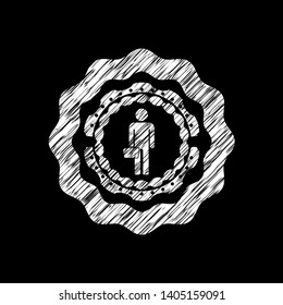 businessman holding briefcase icon with chalkboard texture