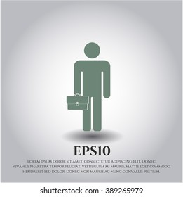 Businessman holding briefcase icon vector illustration