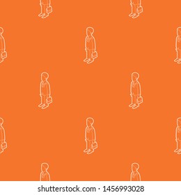 Businessman holding briefcase pattern vector orange for any web design best