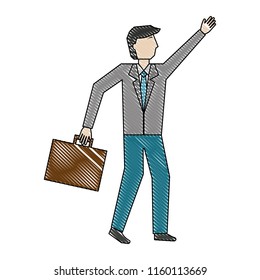 businessman holding business briefcase accessory