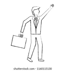 businessman holding business briefcase accessory