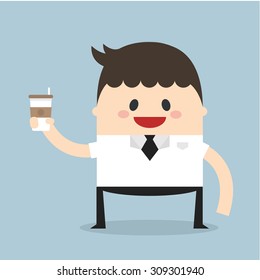 Businessman holding coffee
