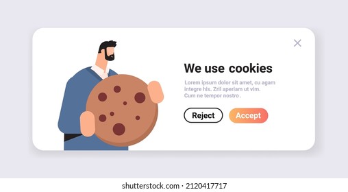 empresario titular de la protección de cookies de la información personal Internet pop up utilizamos la notificación de la política de cookies