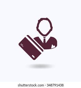 businessman holding credit card 