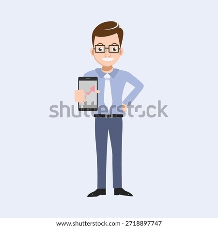 Businessman holding a digital tablet vector illustration