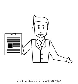 businessman holding document icon image 
