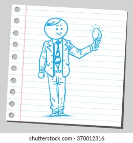 Businessman holding egg