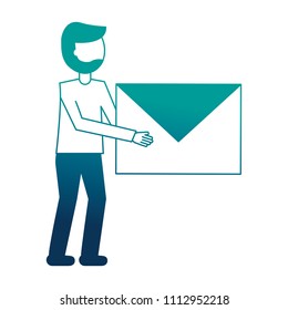 businessman holding envelope message mail