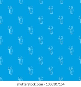 Businessman holding flag pattern vector seamless blue repeat for any use