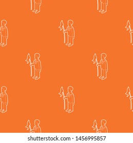 Businessman holding flag pattern vector orange for any web design best