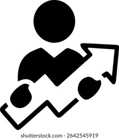 Businessman Holding Growth Arrow Sign Illustration , Perfect for presentations, marketing, and business strategy visuals.