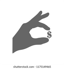 Businessman holding in his hand dollar symbol. Business success, profit, finance, making money concept.  Flat style design cartoon vector illustration on white background